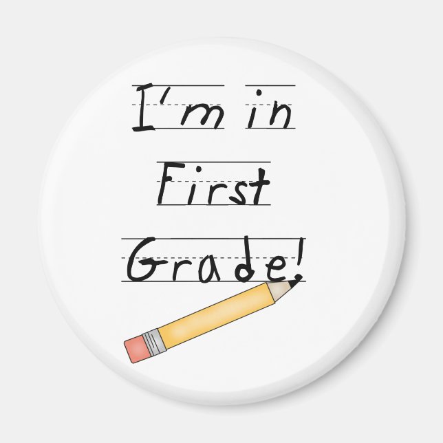 Papier und Bleistift in der ersten Klasse Magnet (Vorne)