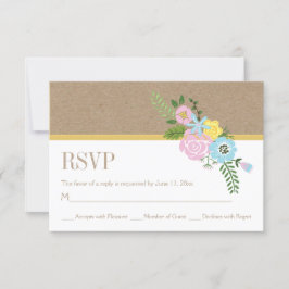 Papier und rosa, Aqua-Blume Hochzeit RSVP