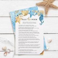Under the Sea Pass the Poem Fête des mariées Game