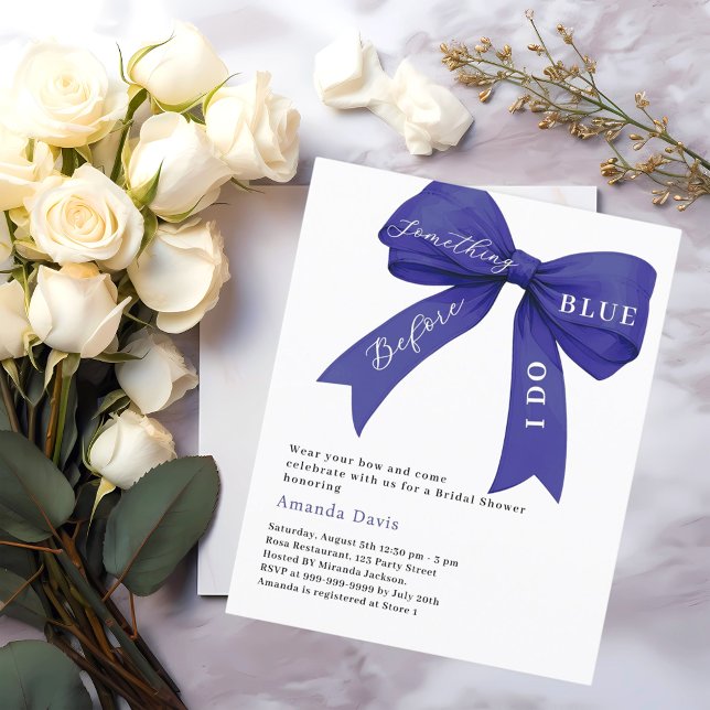 Papier Une invitation à la douche nuptiale à arc bleu (Créateur téléchargé)