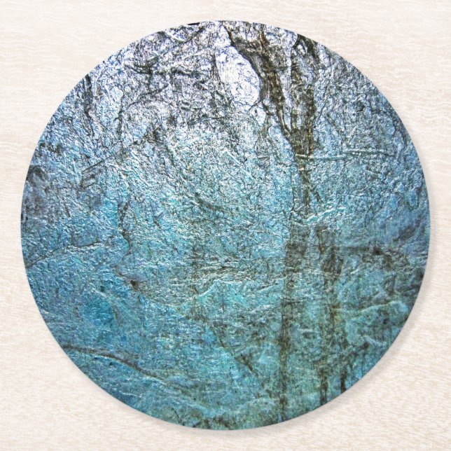 Papier-Untersetzer, Abstrakter blauer Untersetzer (Vorderseite)