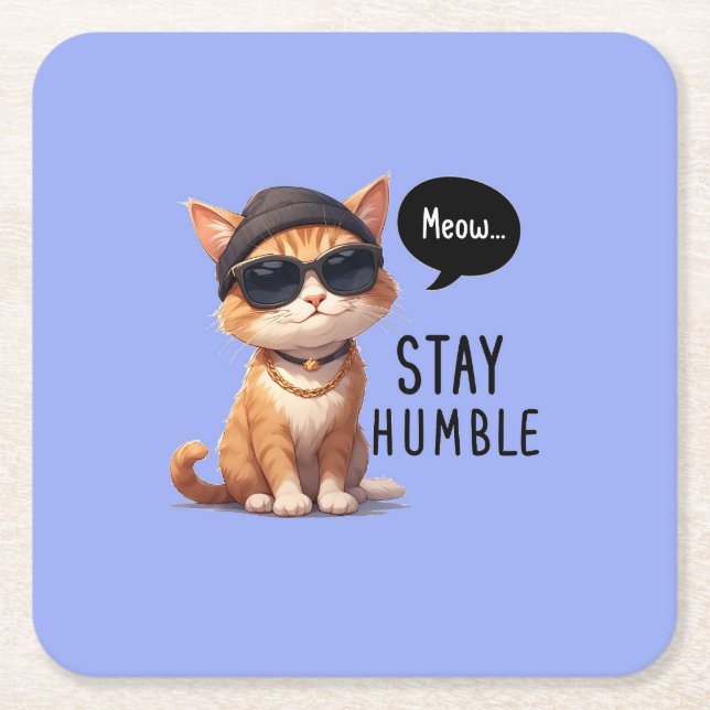 Papier-Untersetzer eines Hipsters Bleibe Humble Ca Rechteckiger Pappuntersetzer (Vorderseite)