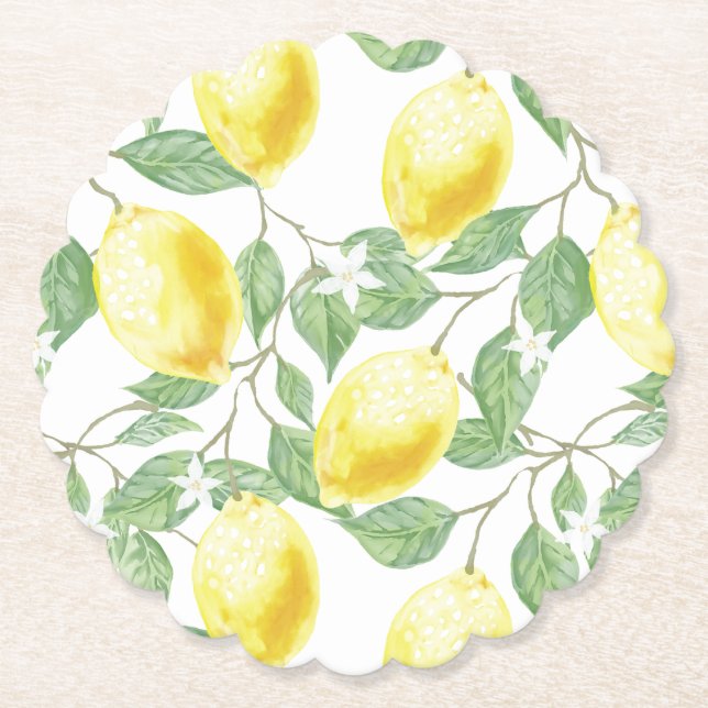 Papier Untersetzer Set-Zitronen (Vorderseite)