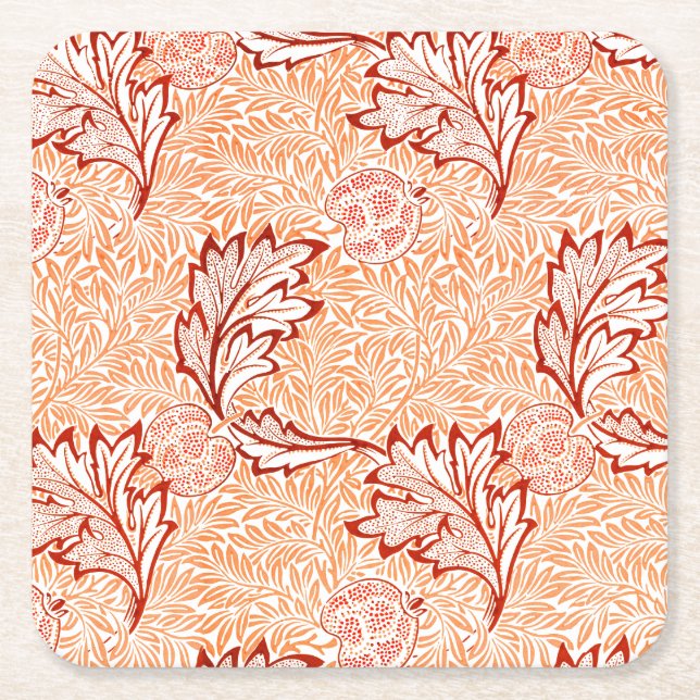 PAPIER UNTERSETZER: WILLIAM MORRIS : APPLE RECHTECKIGER PAPPUNTERSETZER (Vorderseite)