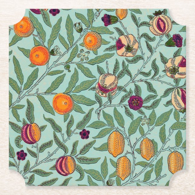 PAPIER UNTERSETZER: WILLIAM MORRIS : POMEGRANATE UNTERSETZER (Vorderseite)