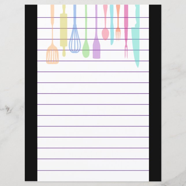 Papier Ustensiles de Cuisine rétro (Devant)