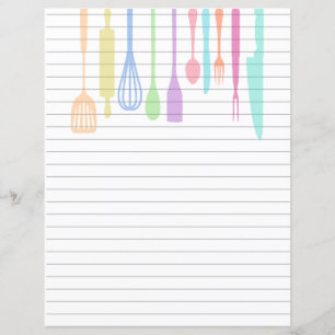 Papier Ustensiles de Cuisine rétro