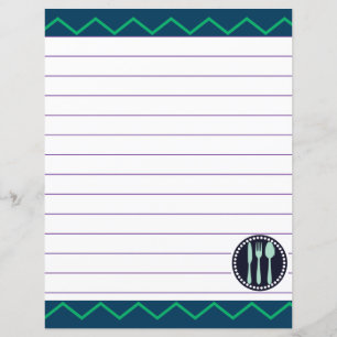 Papier Ustensiles de cuisine rétro Zigzag Chevron