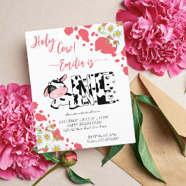 Papier Vache rose jolie vache invitation budgétaire