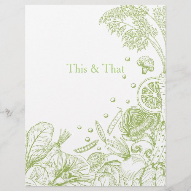 Papier Vague de vert Légume - Catégorie de recette (Devant)