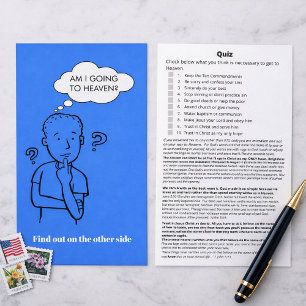 Papier Vais-je aller au ciel Quiz Tract Biblique Dépliant