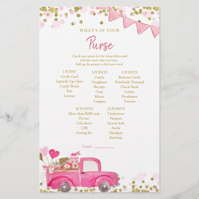 Papier Valentine Truck Sweetheart What's In Your Purse (Devant)