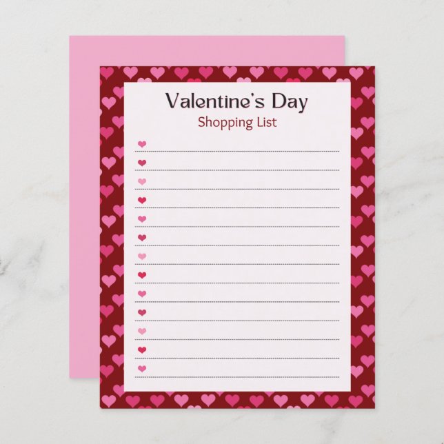 Papier Valentine's Day Notepad (Devant / Derrière)