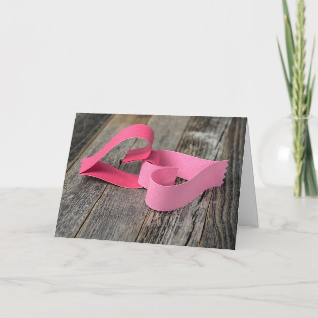 Papier-Valentinherzen Feiertagskarte (Vorderseite)