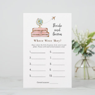 Papier Valises "Où étaient-ils" Jeu de douche nuptiale