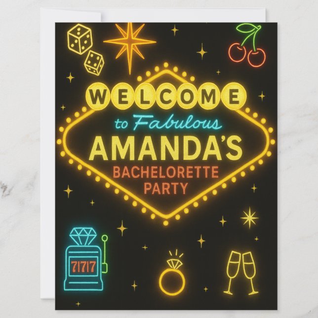 Papier Vegas Bachelorette Party Drink Game-Take a Sip If (Devant)