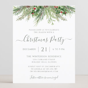 Papier Végétation d'hiver Noël Fête Invitation