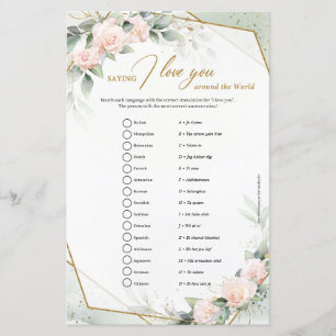 Papier Végétation rose floue Je vous aime partout dans le
