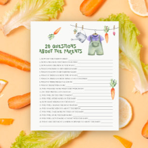 Papier Veggie baby shower 20 questions sur les parents