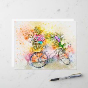 Papier Vélo et fleurs