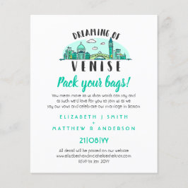 Papier VENISE Mariage dessinée Skyline Invitation moderne