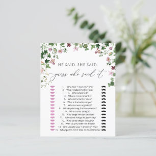 Papier Verdure aquarelle Il a dit, Elle a dit Jeu de douc