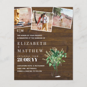 Papier Verdure botanique Budget Faire-part de mariage ver