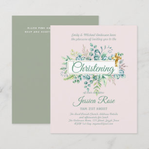 Papier Verdure Christening Invitations Baptême Bautizo Le