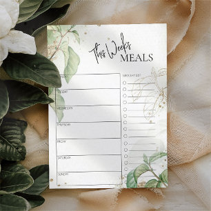 Papier Verdure Script minimal Texte hebdomadaire Planific