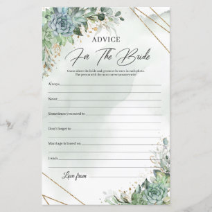 Papier Verdure succulents or Conseils pour la mariée