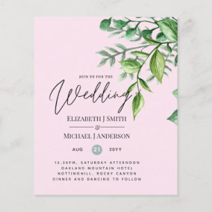 Papier Véritable couleur VERDURE Budget Mariage Invitatio