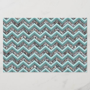Papier Verre coupé foncé et Zigzag Turquoise