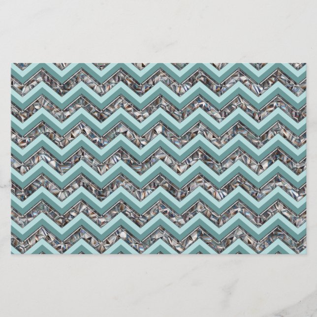Papier Verre coupé foncé et Zigzag Turquoise (Devant)