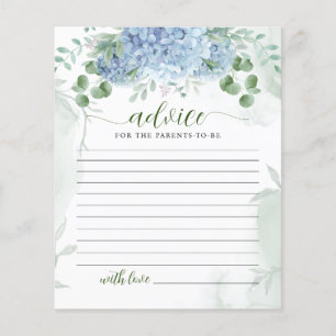 Papier Vert Bleu hydrangée Conseil Parents Baby shower