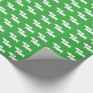 Papier vert clair d'enveloppe de cadeau de chien