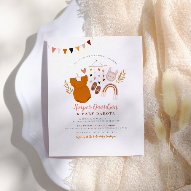 Papier Vêtements Bohème à petit prix & Baby Shower arc-en (Créateur téléchargé)
