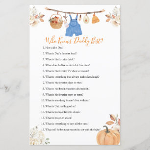 Papier Vêtements Citrouille Baby Shower Qui Connaît Mieux
