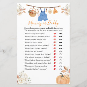 Papier Vêtements Citrouilles Baby shower maman ou papa