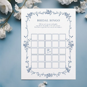 Papier Victorian Blue 'Bridal Bingo' jeu de Fête des mari