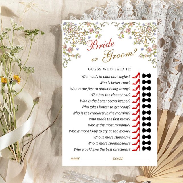 Papier Victorian Ornate Grace Floral Fête des mariées Jeu (Créateur téléchargé)