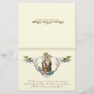 Papier Vierge catholique Marie Jésus Mont Carmel Religieu