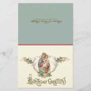 Papier Vierge Marie Jésus communion spirituelle Anniversa