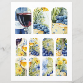 Papier Vin Fromage Bleu Raisins 1 : 1 de 4