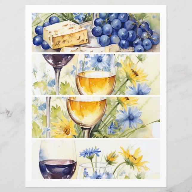 Papier Vin Fromage Bleu Raisins 1 : 4 de 4 (Devant)