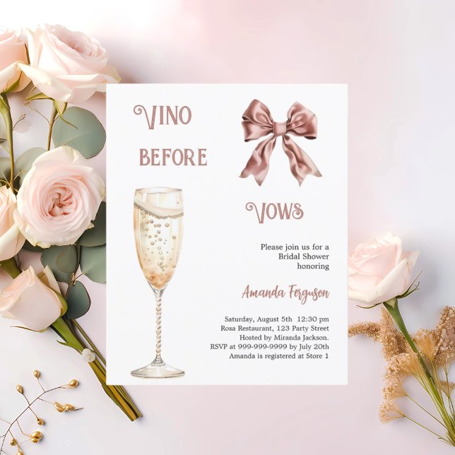 Papier Vino avant voeux arc rose Nuptiale Douche invitati (Créateur téléchargé)