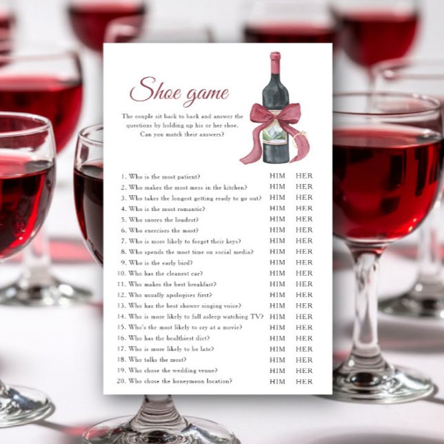 Papier Vino before Vows Bridal shower Shoe game (Créateur téléchargé)