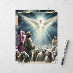 Papier Vintage Angel & Bergers Livre de la Nativité