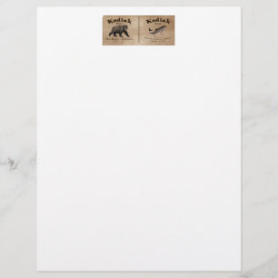 Papier Vintage Étiquette Saumon Kodiak