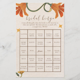 Papier Vintage Faecore Floral Tea Fête des mariées Bingo