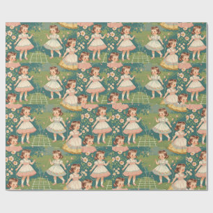 Papier-Vintage Girls Wrapping Paper Geschenkpapier
